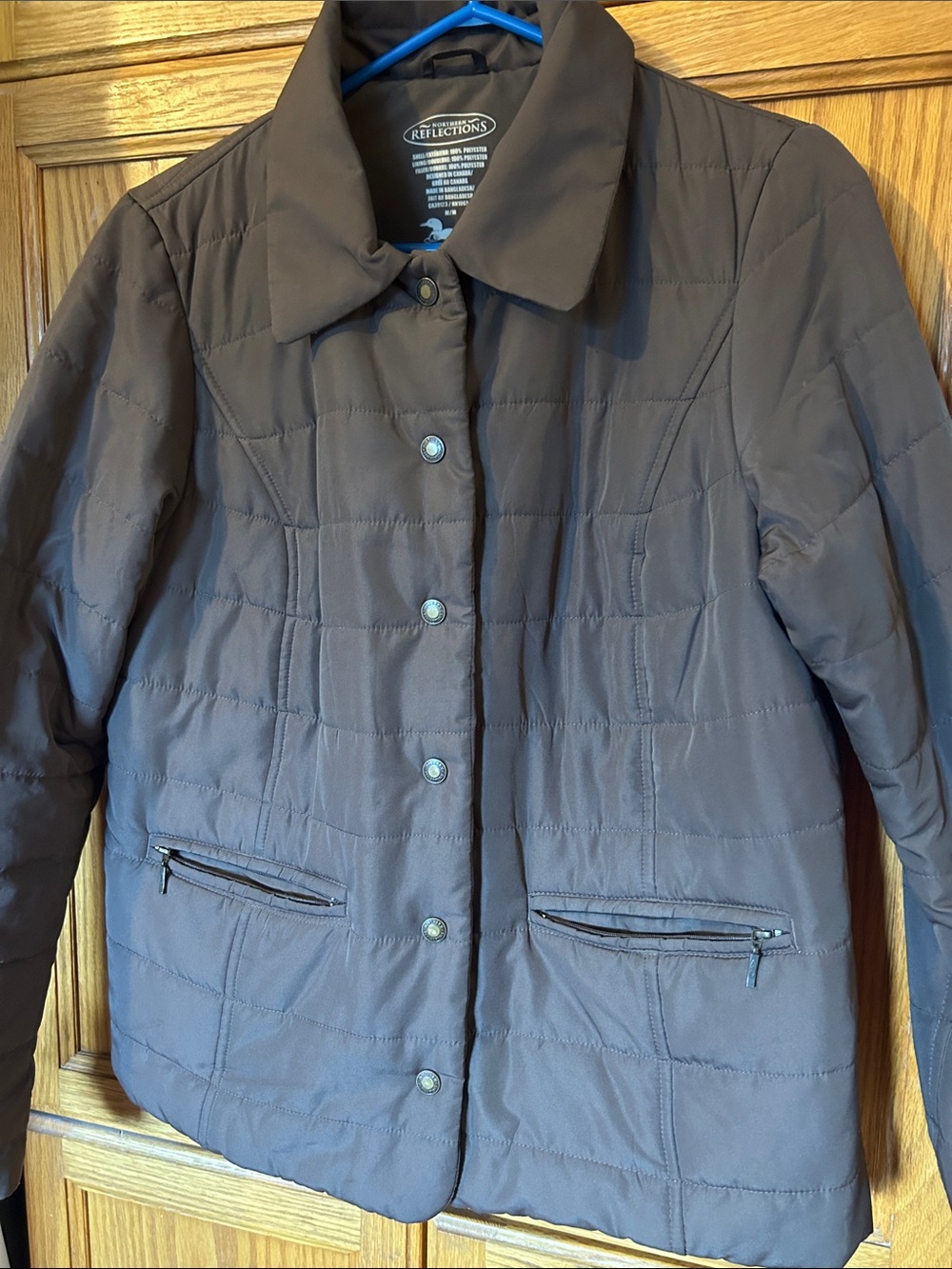 Northern Reflections Quilted Puffer Jacket - Brown